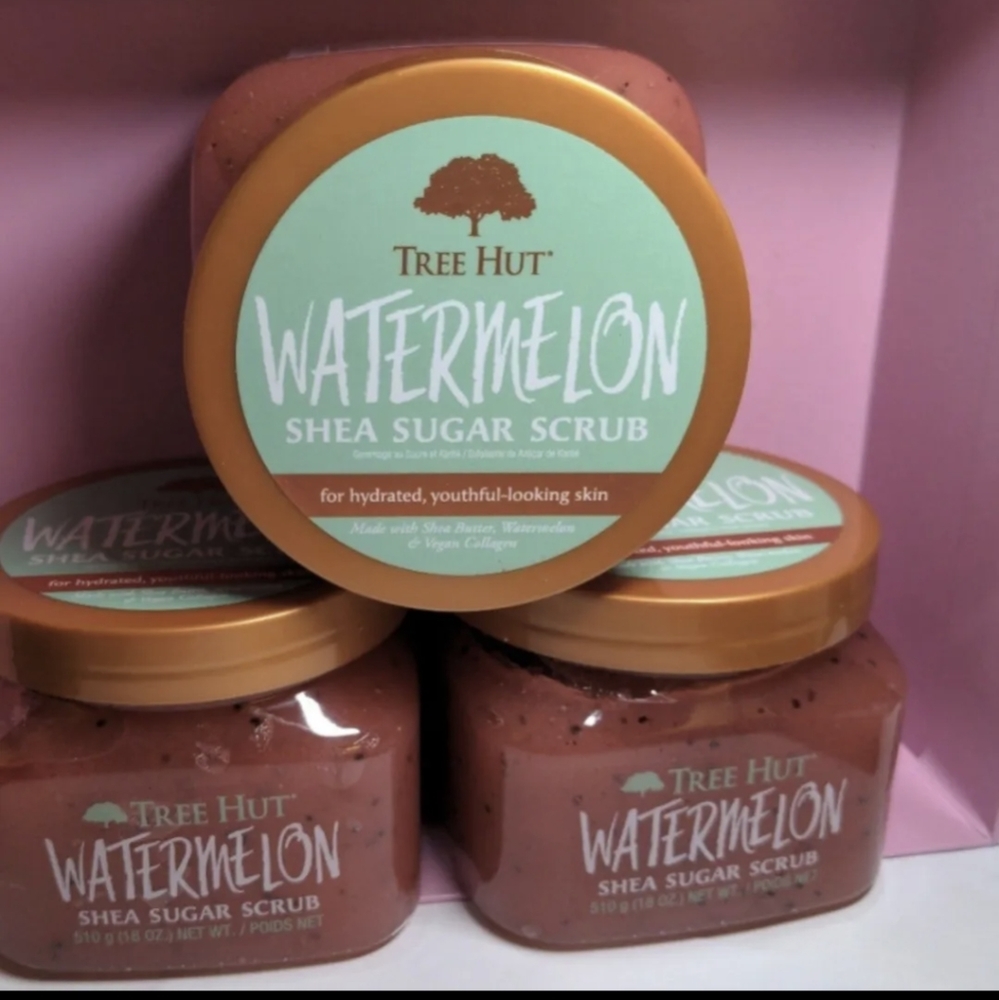 Lot of 3 Tree Hut  watermelon  Shea Sugar Body Scrub Each 18 oz